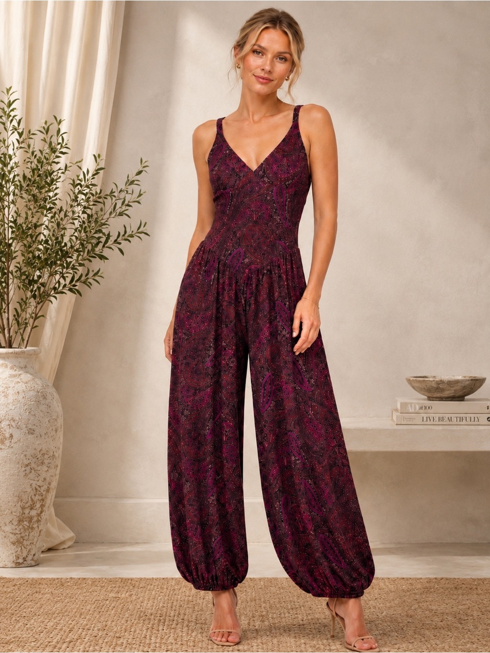 AFRM • Spaghetti Strap Sleeveless Jumpsuit • Wide Leg • Size Medium